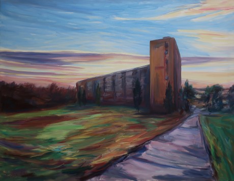 Afternoon at an abandoned housing estate (100x130 cm)