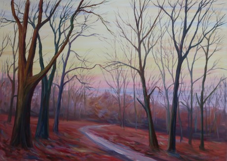 Evening silence in the forest (100x140 cm)