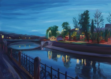 Lights on the waterfront (60x80 cm)
