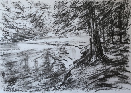 On the shore of Divoká Orlice (59x84 cm)