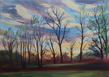 Clouds and trees (50x70 cm)