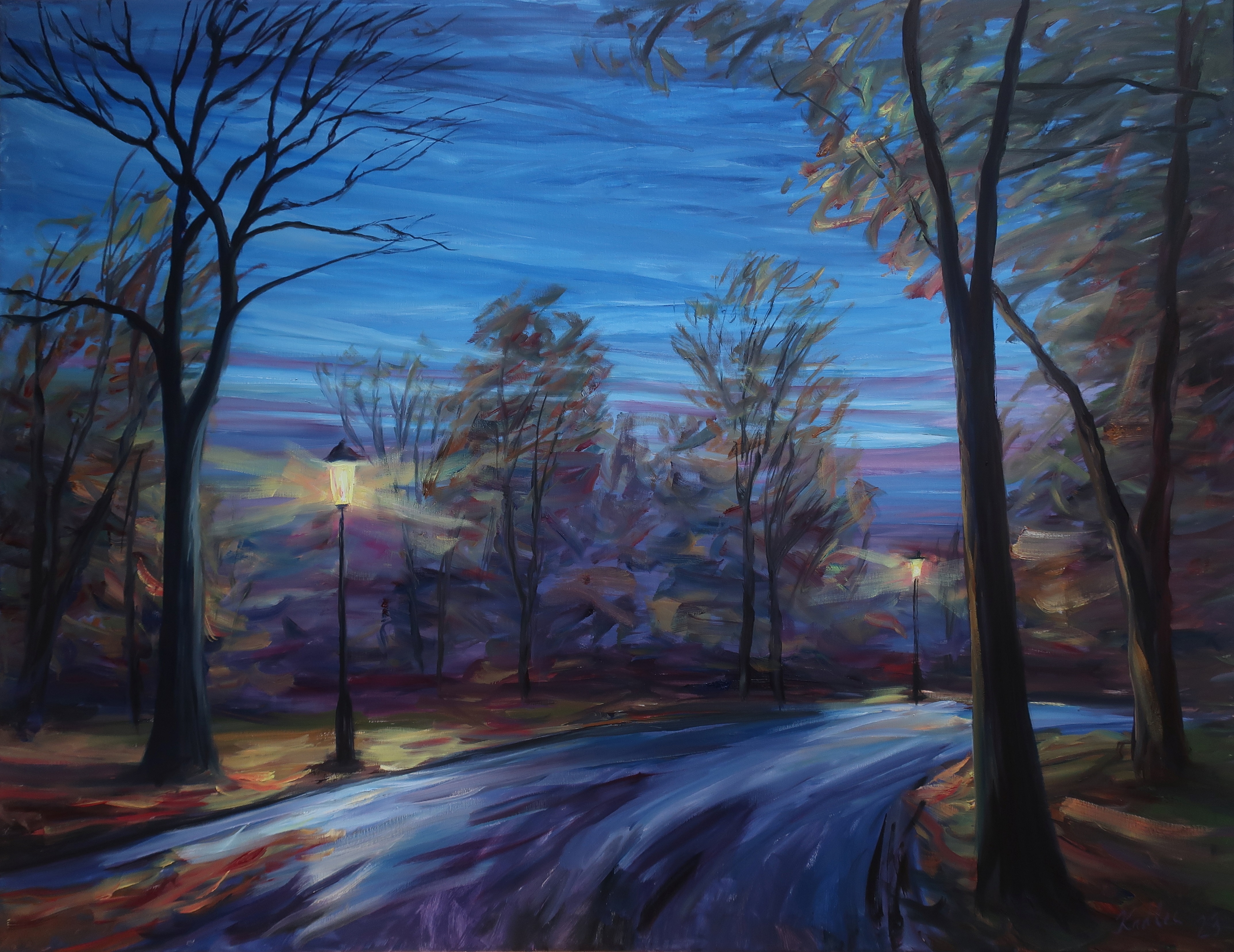 Lanterns in the park (100x130 cm)