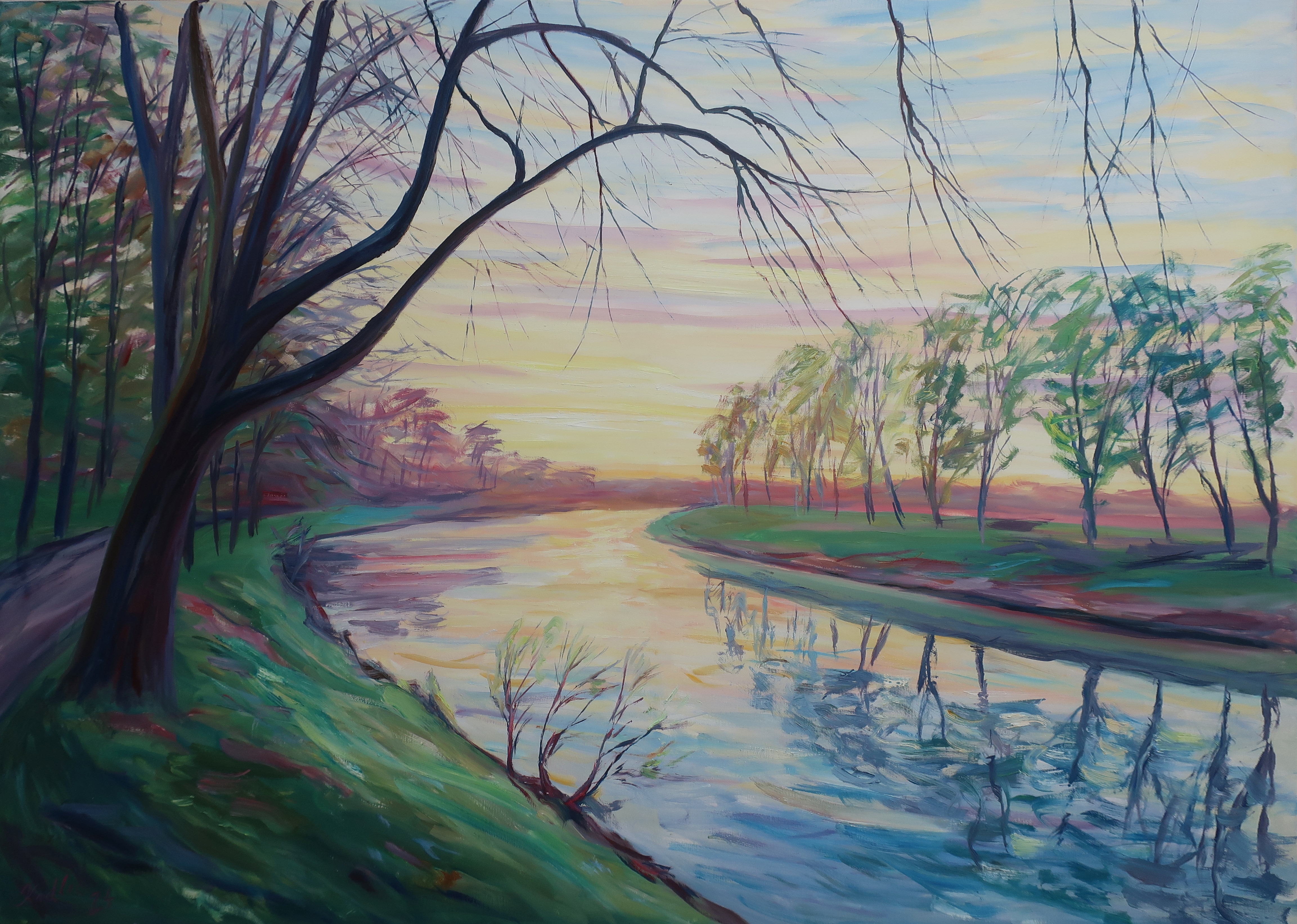 Orlice in spring time morning (100x140 cm)