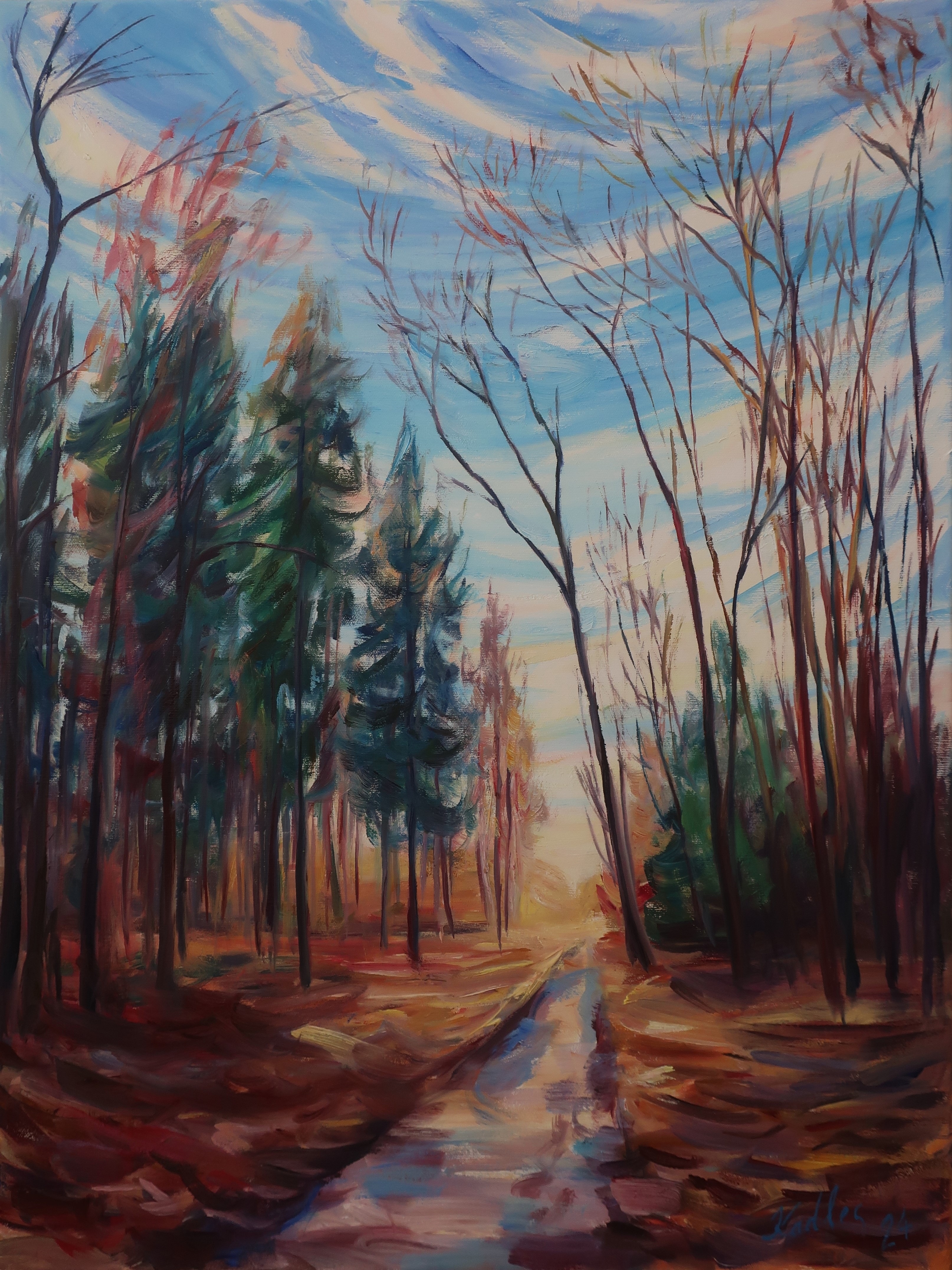 A walk on a forest path (80x60 cm)