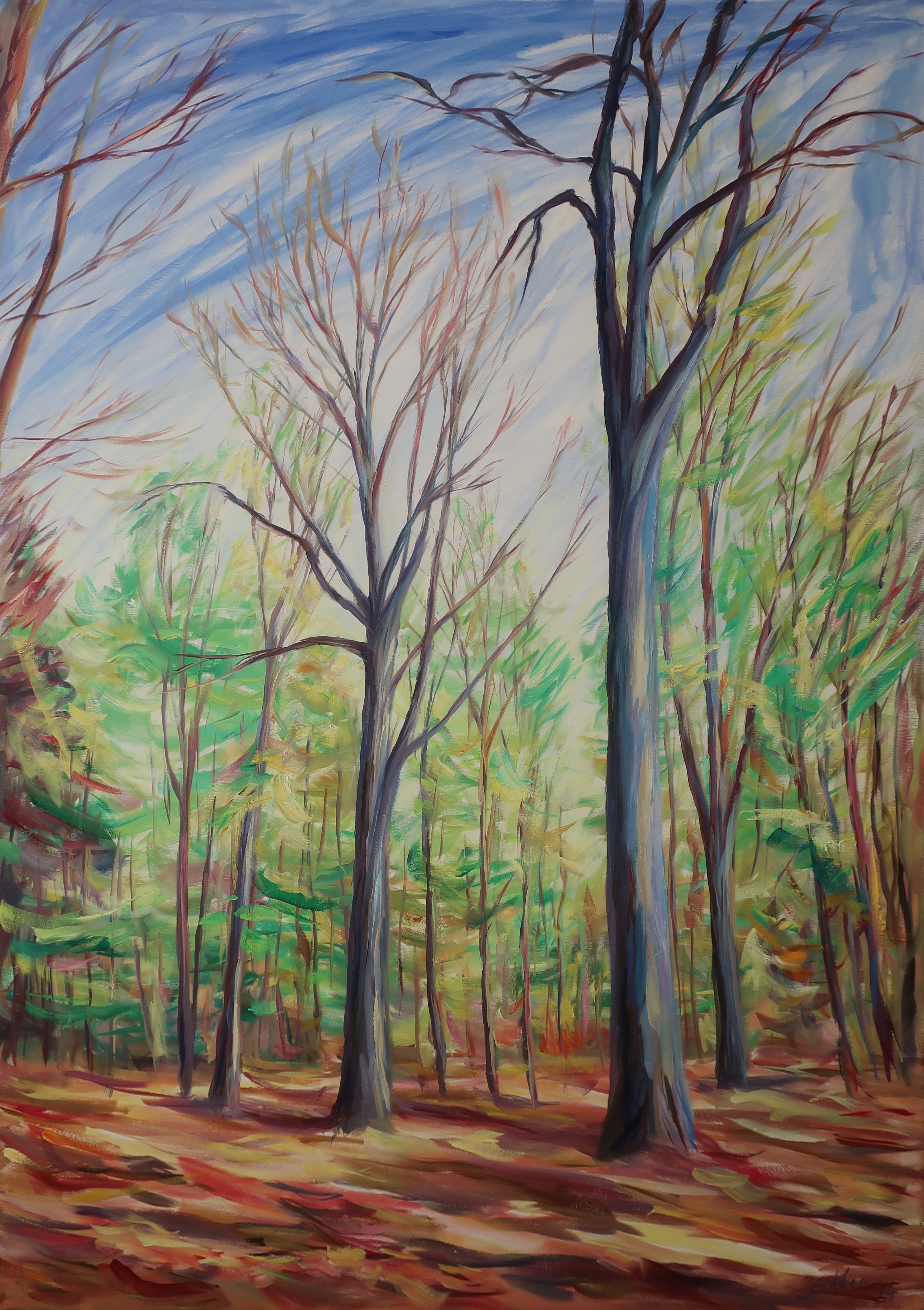 Beech trees in spring (140x100 cm)