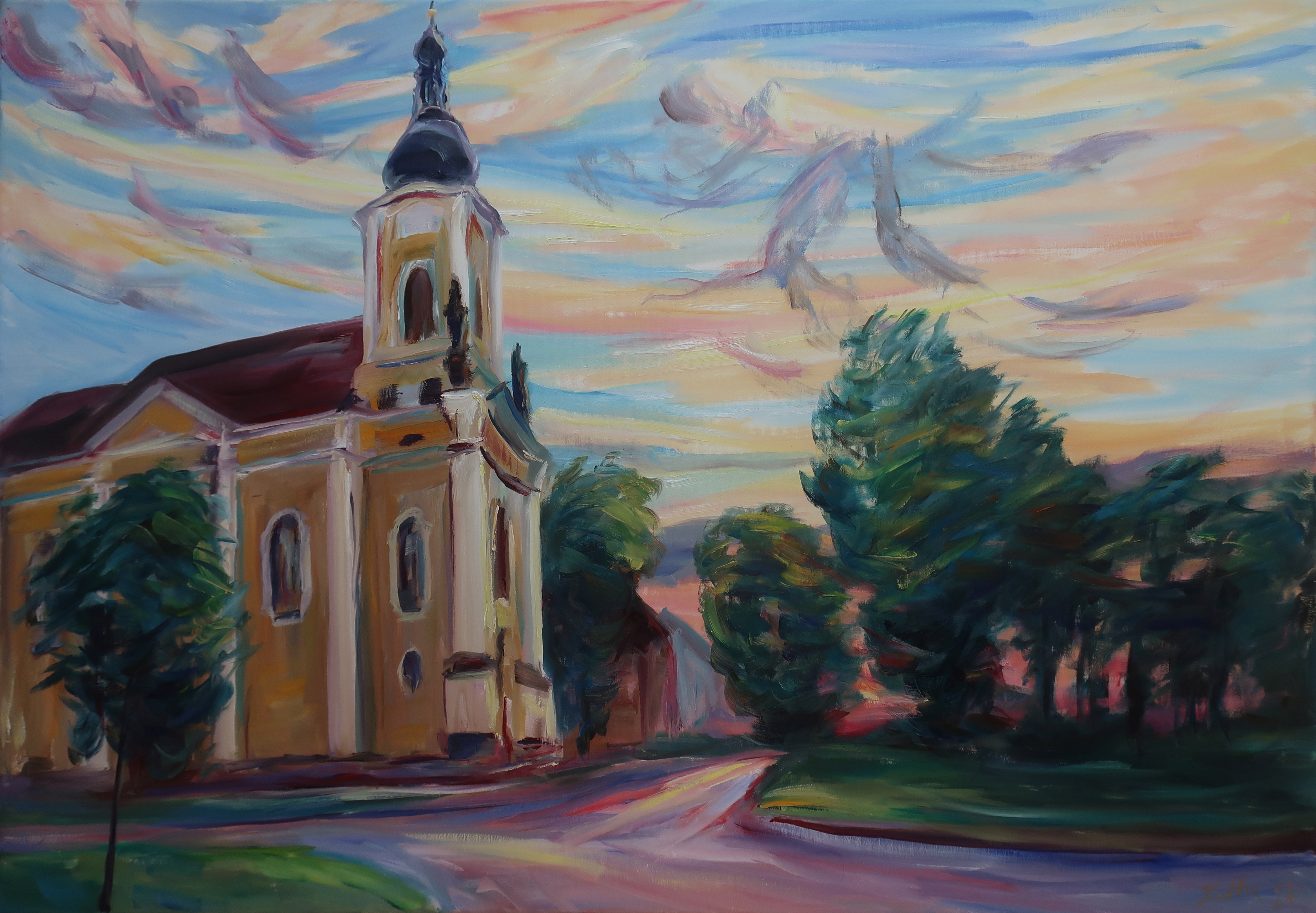 Kostel sv. Antonína (100x130 cm)