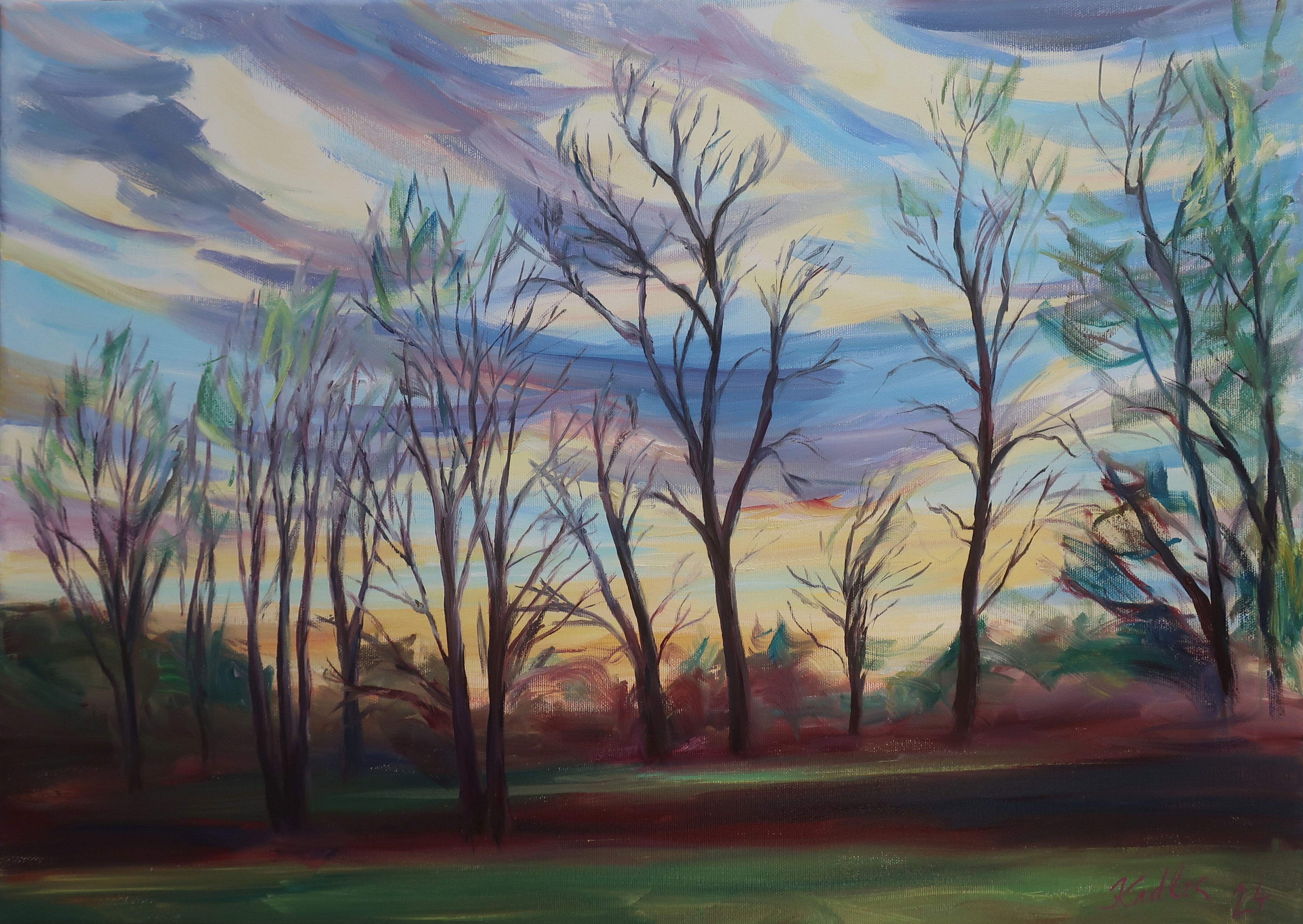 Clouds and trees (50x70 cm)