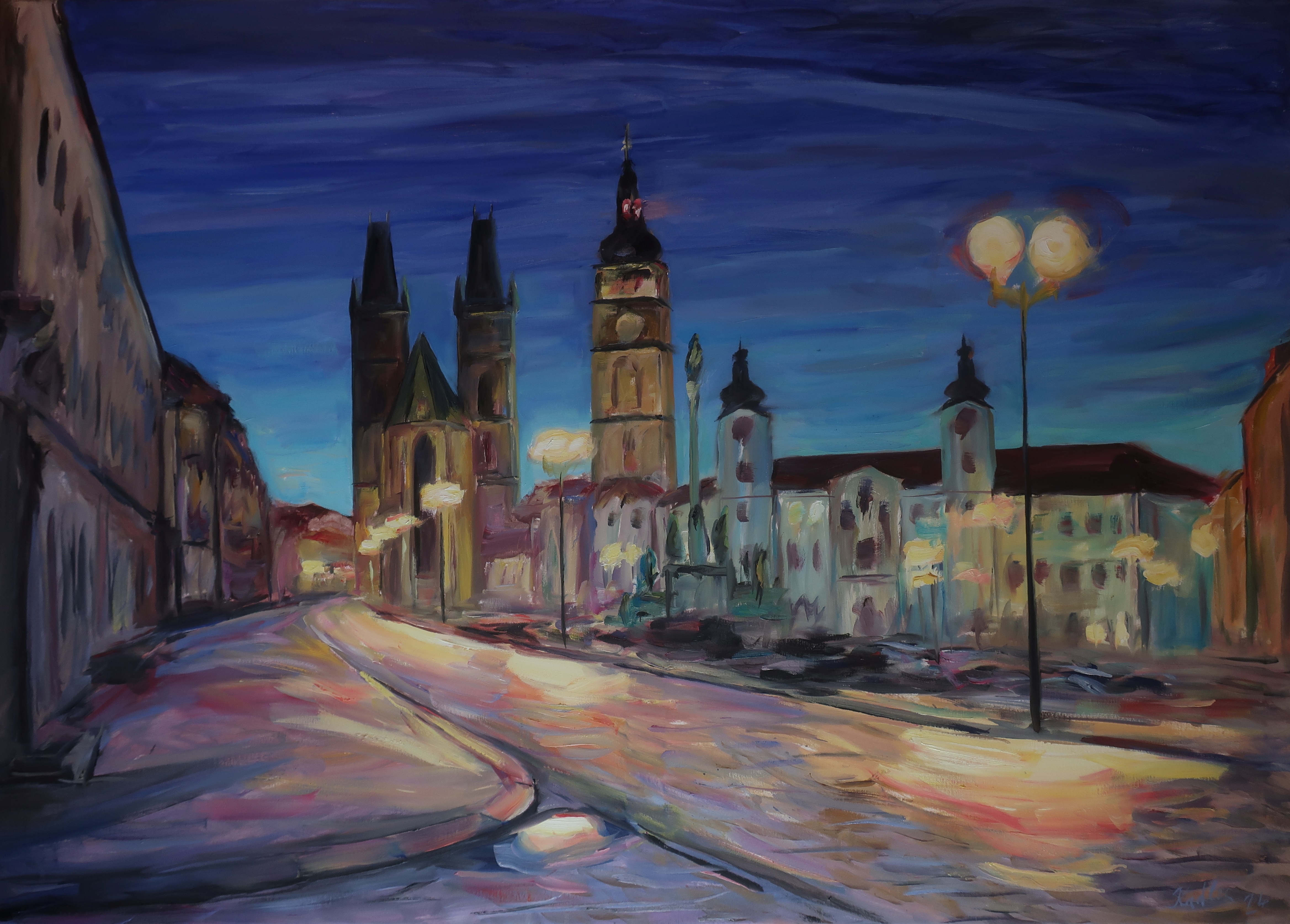 Světla na Velkém náměstí (100x140 cm)